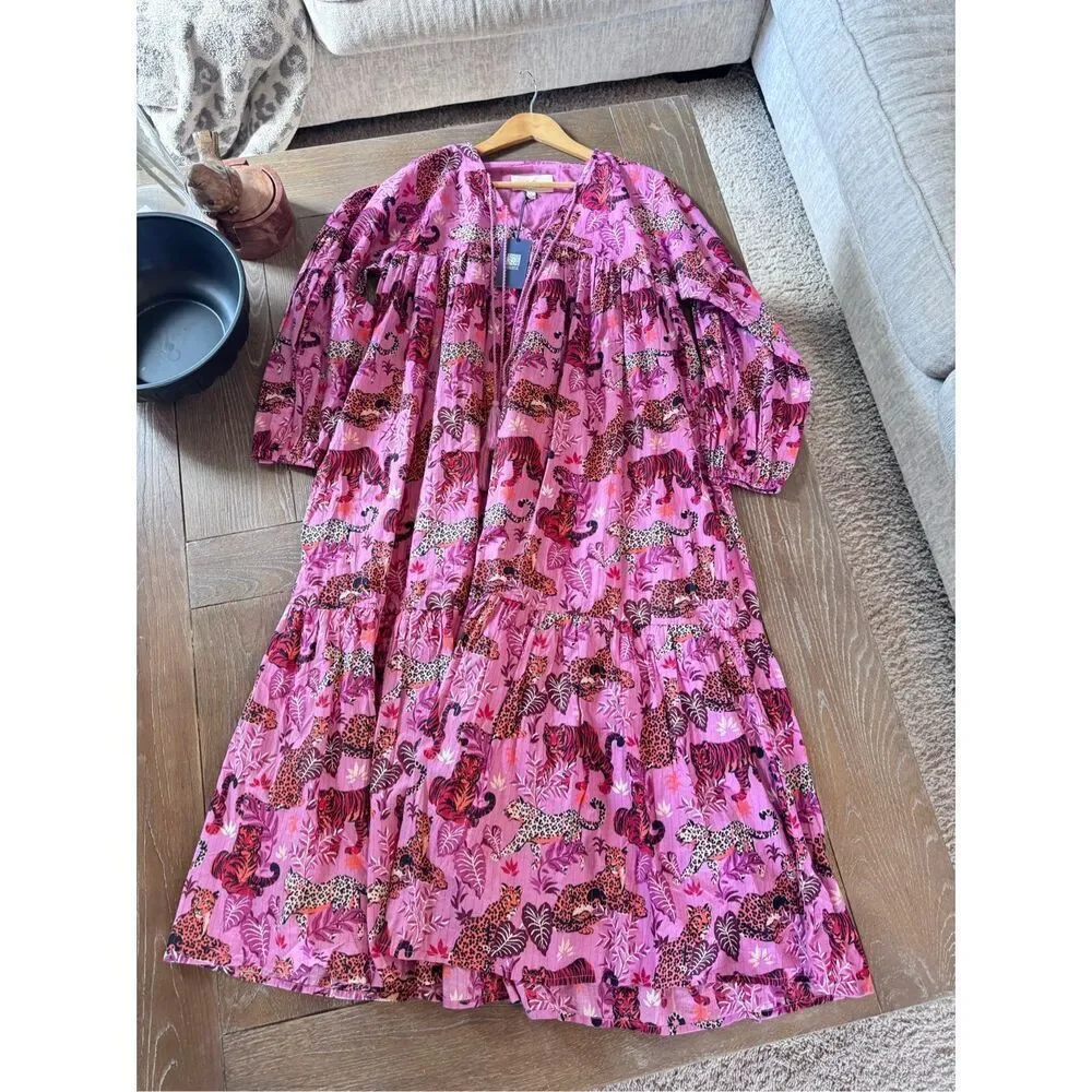 NWT Printfresh Day Tripper Dress I Feline Fatale (Purple) Size‎ Small